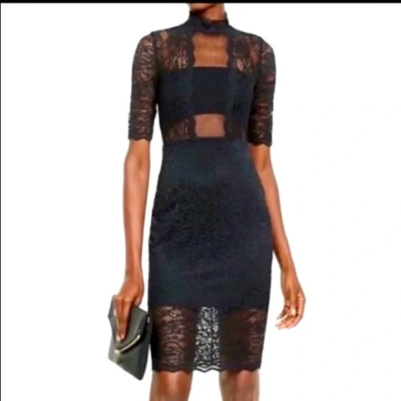 Express black lace midi dress Express black lace midi dress